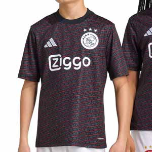Camiseta adidas Ajax niño pre-match - Camiseta infantil de calentamiento prepartido del Ajax - negra