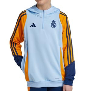 Sudadera adidas Real Madrid niño Hoodie - Sudadera con capucha de paseo infantil adidas del Real Madrid - azul claro