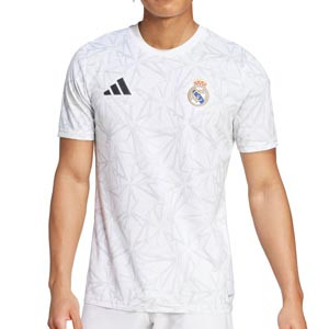 Camiseta adidas Real Madrid pre-match - Camiseta pre-partido adidas del Real Madrid 2024 2025 - blanca