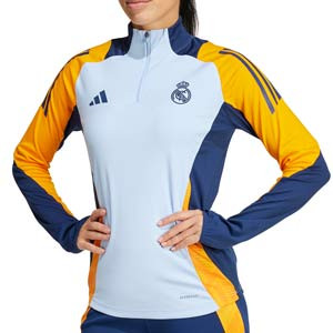 Sudadera adidas Real Madrid mujer entrenamiento - Sudadera de entrenamiento para mujer adidas del Real Madrid CF - azul claro