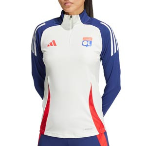 Sudadera adidas Olympique Lyon mujer entrenamiento - Sudadera de entrenamiento para mujer adidas del Olympique de Lyon - blanca