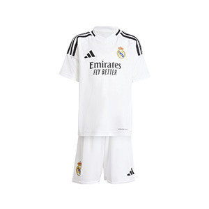 Equipación adidas Real Madrid niño pequeño 2024 2025 - Conjunto de la primera equipación adidas niño del Real Madrid CF 2024 2025 - blanco