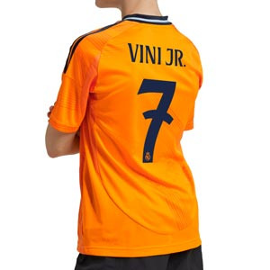 Camiseta adidas 2a Real Madrid niño Vini Jr. 24-25 - Camiseta infantil de la segunda equipación adidas de Vinicius Jr del Real Madrid 2024 2025 - naranja