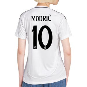 Camiseta adidas Real Madrid mujer Modric 2024 2025 - Camiseta para mujer de la primera equipación adidas de Modric del Real Madrid CF 2024 2025 - blanca