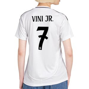 Camiseta adidas Real Madrid mujer Vini Jr. 2024 2025 - Camiseta para mujer de la primera equipación adidas de Vini Jr. del Real Madrid CF 2024 2025 - blanca