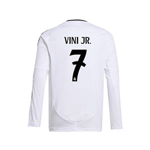 Camiseta manga larga adidas Real Madrid niño Vini Jr. 24-25 - Camiseta de manga larga infantil de la primera equipación adidas de Vinicius Jr del Real Madrid 2024 2025 - blanca