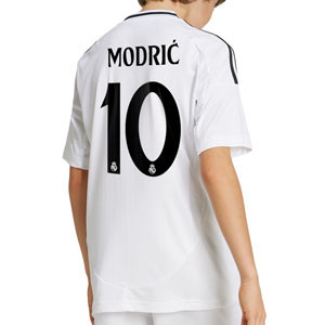 Camiseta adidas Real Madrid niño Modric 24-25 - Camiseta infantil de la primera equipación adidas de Modric del Real Madrid 2024 2025 - blanca