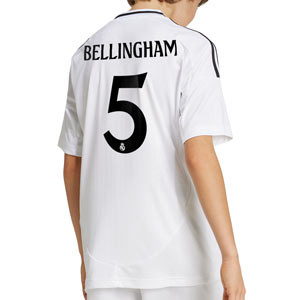 Camiseta adidas Real Madrid niño Bellingham 24-25 - Camiseta infantil de la primera equipación adidas de Bellingham del Real Madrid 2024 2025 - blanca