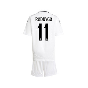 Equipación adidas Real Madrid niño Rodrygo 2024 2025 - Conjunto infantil adidas de Rodrygo del Real Madrid 2024 2025 - blanco