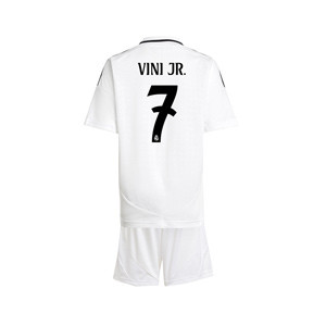 Equipación adidas Real Madrid niño Vini Jr. 2024 2025 - Conjunto infantil adidas de Vini Jr. del Real Madrid 2024 2025 - blanco