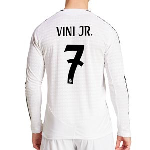Camiseta manga larga adidas authentic Madrid Vini Jr. 24-25 - Camiseta de manga larga de la primera equipación adidas de Vinicius Jr del Real Madrid 2024 2025 versión jugador - blanca