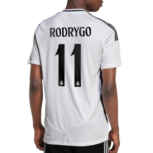 Camiseta adidas Real Madrid Rodrygo 2024 2025 - Camiseta de la primera equipación adidas de Rodrygo del Real Madrid CF 2024 2025 - blanca