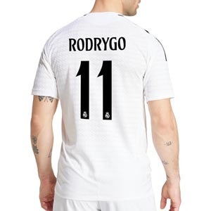 Camiseta adidas Real Madrid auténtica Rodrygo 2024 2025 - Camiseta auténtica de la primera equipación adidas de Rodrygo del Real Madrid CF 2024 2025 - blanca