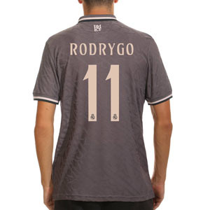 Camiseta adidas 3a Real Madrid Rodrygo authentic 24-25 - Camiseta de la tercera equipación adidas de Rodrygo del Real Madrid 2024 2025 versión jugador - gris