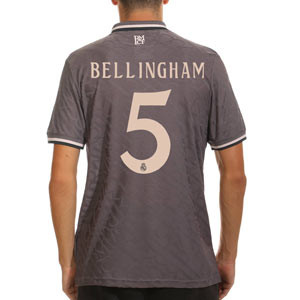 Camiseta adidas 3a Real Madrid Bellingham authentic 24-25 - Camiseta de la tercera equipación adidas de Bellingham del Real Madrid 2024 2025 versión jugador - gris