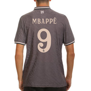 Camiseta adidas 3a Real Madrid Mbappé authentic 24-25 - Camiseta de la tercera equipación adidas de Mbappé del Real Madrid 2024 2025 versión jugador - gris