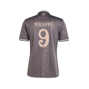 Camiseta adidas 3a Real Madrid Mbappé 2024 2025 - Camiseta de la tercera equipación adidas de Mbappé del Real Madrid CF 2024 2025 - gris