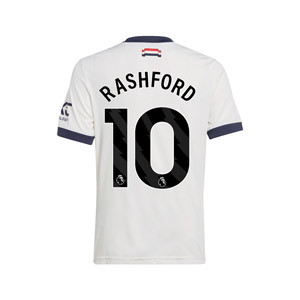 Camiseta adidas 3a Manchester United niño Rashford 24 25 PL - Camiseta infantil de la tercera equipación de Rashford adidas del Manchester United para la Premier League 2024 2025 - blanca