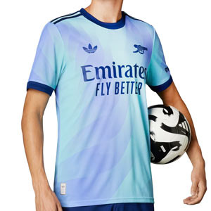 Camiseta adidas 3a Arsenal auténtica 2024 2025 - Camiseta auténtica de la tercera equipación adidas del Arsenal FC 2024 2025 - azul claro, lila