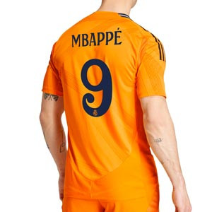 Camiseta adidas 2a Real Madrid authentic Mbappé 24-25 - Camiseta de la segunda equipación adidas de Mbappé del Real Madrid 2024 2025 versión jugador - naranja