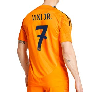 Camiseta adidas 2a Real Madrid authentic Vini Jr. 24-25 - Camiseta de la segunda equipación adidas de Vinicius Jr del Real Madrid 2024 2025 versión jugador - naranja