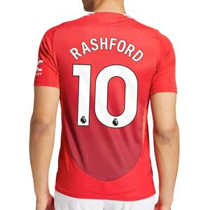 Camiseta adidas Manchester United Rashford auténtica 2425 PL - Camiseta auténtica primera equipación de Rashford adidas del M. United para la Premier League 2024 2025 - roja
