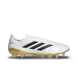 adidas Copa Pure 3 Elite LL FG - Botas de fútbol de piel natural sin cordones adidas FG para césped natural o artificial de última generación - blancas