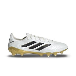 adidas Copa Pure 3 Elite FG - Botas de fútbol de piel natural adidas FG para césped natural o artificial de última generación - blancas