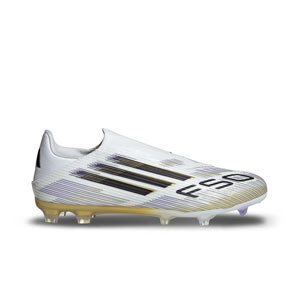 adidas F50 League LL FG/MG - Botas de fútbol sin cordones adidas FG/MG para césped artificial - blancas