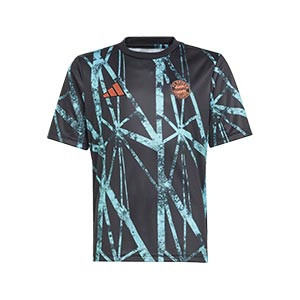 Camiseta adidas 2a Bayern niño Pre-Match - Camiseta de calentamiento prepartido infantil adidas del Bayern de Múnich de la segunda equipación 2024 2025 - negra