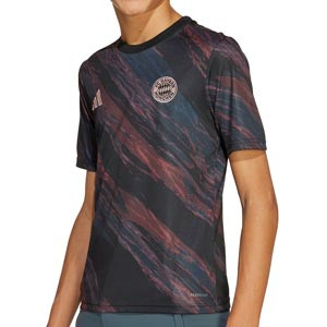 Camiseta adidas Bayern niño Pre-Match - Camiseta infantil de calentamiento prepartido adidas del Bayern de Múnich 25 26 - negra