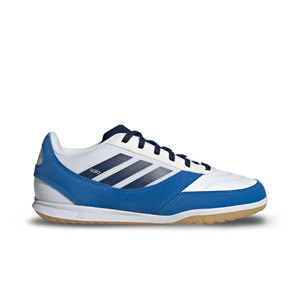 adidas Top Sala Competition 2 J - Zapatillas de fútbol sala infantiles de piel adidas suela lisa IN - blancas, azules