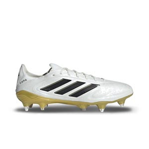 adidas Copa Pure 3 Elite SG - Botas de fútbol de piel natural adidas SG para césped natural blando - blancas