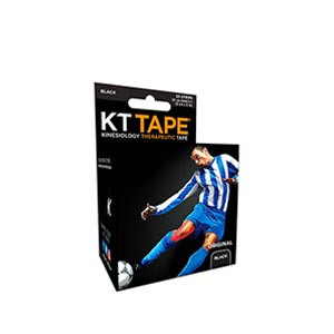 Cinta kinesiológica KT Tape Original precortada - Tira muscular kinesiológica KT Tape (5 cm x 5 m) - negra - frontal