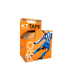 Cinta kinesiológica KT Tape Pro precortada - Tira muscular kinesiológica KT Tape (5 cm x 5 m) - carne - frontal