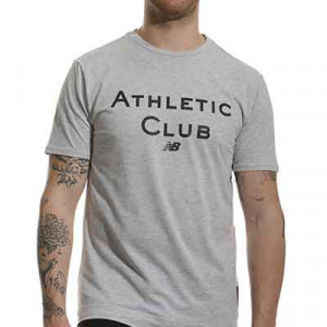Camiseta New Balance Athletic Club Graphic Travel - Camiseta de algodón New Balance del Athletic Club de Bilbao - gris