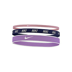 Pack cintas de pelo Nike 3 unidades - Pack de tres cintas de pelo elásticas de colores Nike - lila, rosa