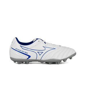 Mizuno Monarcida Neo 2 Select AG - Botas de fútbol de piel sintética Mizuno AG para césped artificial - blancas