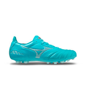 Mizuno Morelia Neo 3 Pro AG - Botas de fútbol de piel de canguro Mizuno AG para césped artificial - azul turquesa