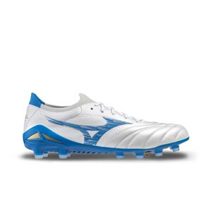 Mizuno Morelia Neo 4 Beta Japan FG - Botas fútbol de piel de canguro Mizuno FG césped natural o artificial de última generación - blancas