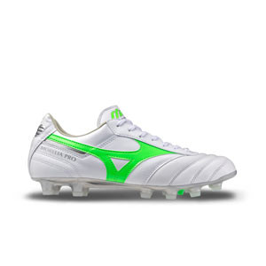 Mizuno Morelia 2 Pro MD - Botas de fútbol de piel de canguro Mizuno MD para césped natural o artificial de última generación - blancas