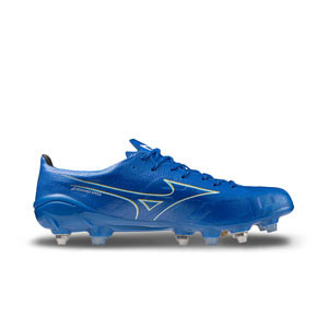 Mizuno Alpha Japan Mix - Botas de fútbol Mizuno Mix para césped natural húmedo - azules