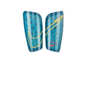 Espinilleras Nike Mercurial Lite - Espinilleras de fútbol Nike con mallas de sujeción - azules cian