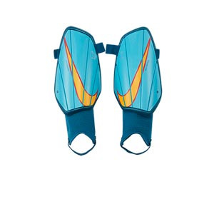 Espinilleras Nike Charge - Espinilleras de fútbol Nike con tobillera protectora - azules cian