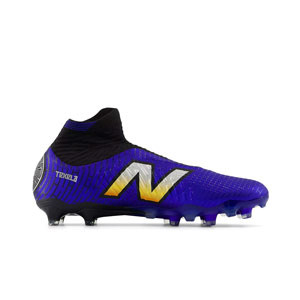 New Balance Tekela v4+ Pro FG - Botas de fútbol sin cordones con tobillera New Balance FG para césped natural o artificial de última generación - azules