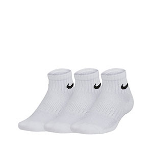 Pack calcetines tobilleros Nike Cushion Ankle niño - Pack de 3 calcetines para niño Nike Cushion Crew tobilleros - blancos - frontal