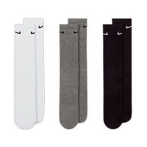 Calcetines Nike Everyday acolchados 3 pares - Pack de 3 pares de calcetines acolchados media caña de entreno  Nike - grises, blancos, negros