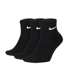 Calcetines tobilleros Nike Everyday Cushion 3 pares - Pack de 3 calcetines Nike Everiday Cushion tobilleros - negros - frontal