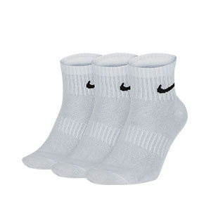 Calcetines tobilleros Nike Everyday finos 3 pares - Pack de 3 calcetines tobilleros finos Nike - blancos - frontal