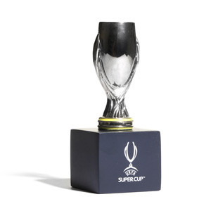 Mini Copa UEFA Supercopa 70 mm con pedestal - Figura réplica de la UEFA Supercup de 70 mm con pedestal - plateado